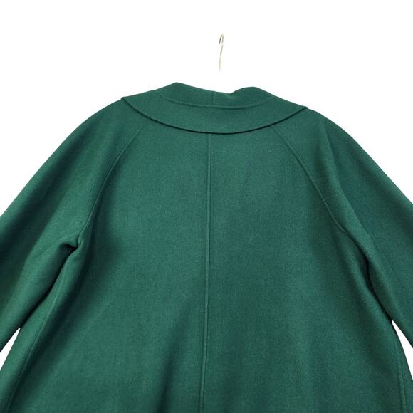Talbots Womens Wool Swing Coat Plus Size 14W Emerald Green Lapel Collar Holiday - Picture 5 of 10